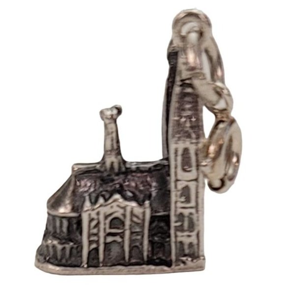 800 Silver Round Spring Clasp Koln Cologne Cathedral Germany Charm E329 - Picture 12 of 12